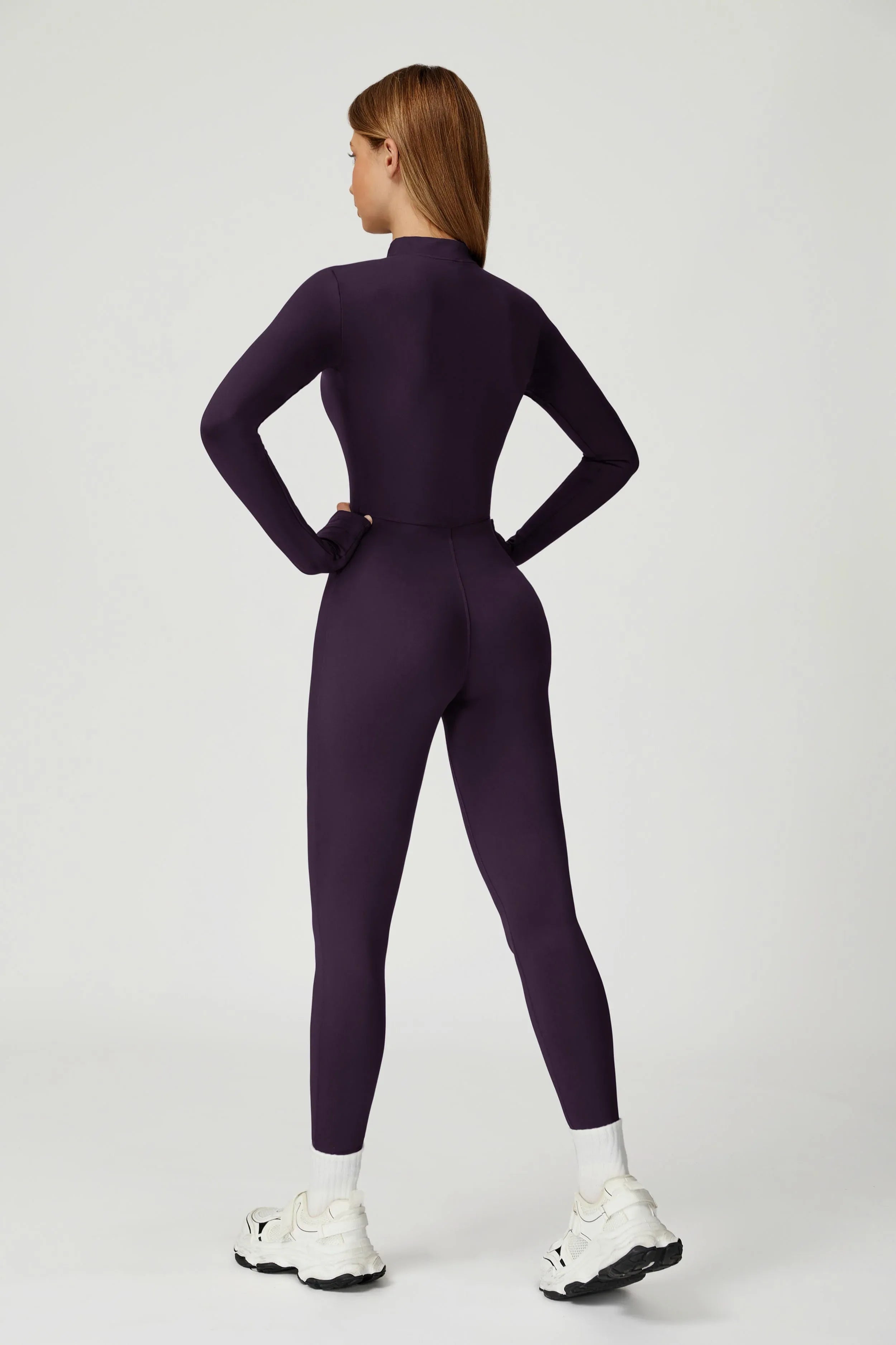 Brushed Zip-Up One Piece Jumpsuit