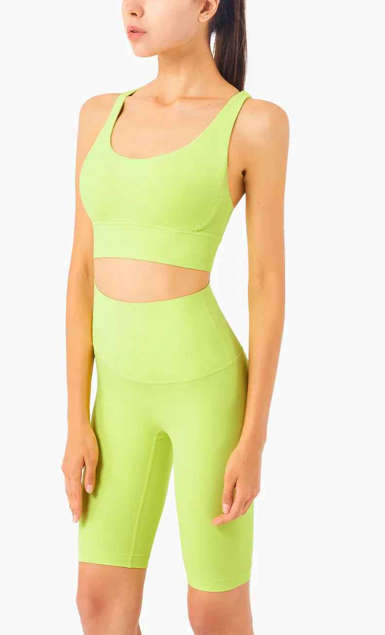 Cross-Back Sculpting Sports Bra