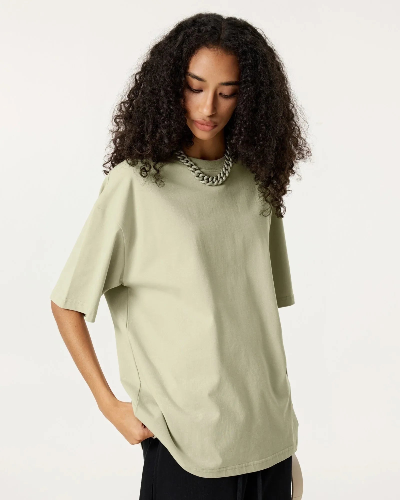 Men Solid Color Loose Fit T-Shirt