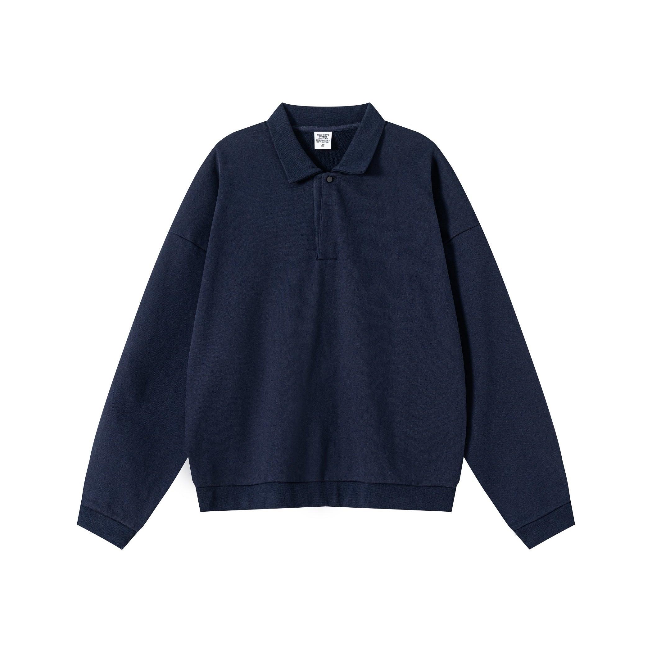 Men Polo Collar Sweatshirt