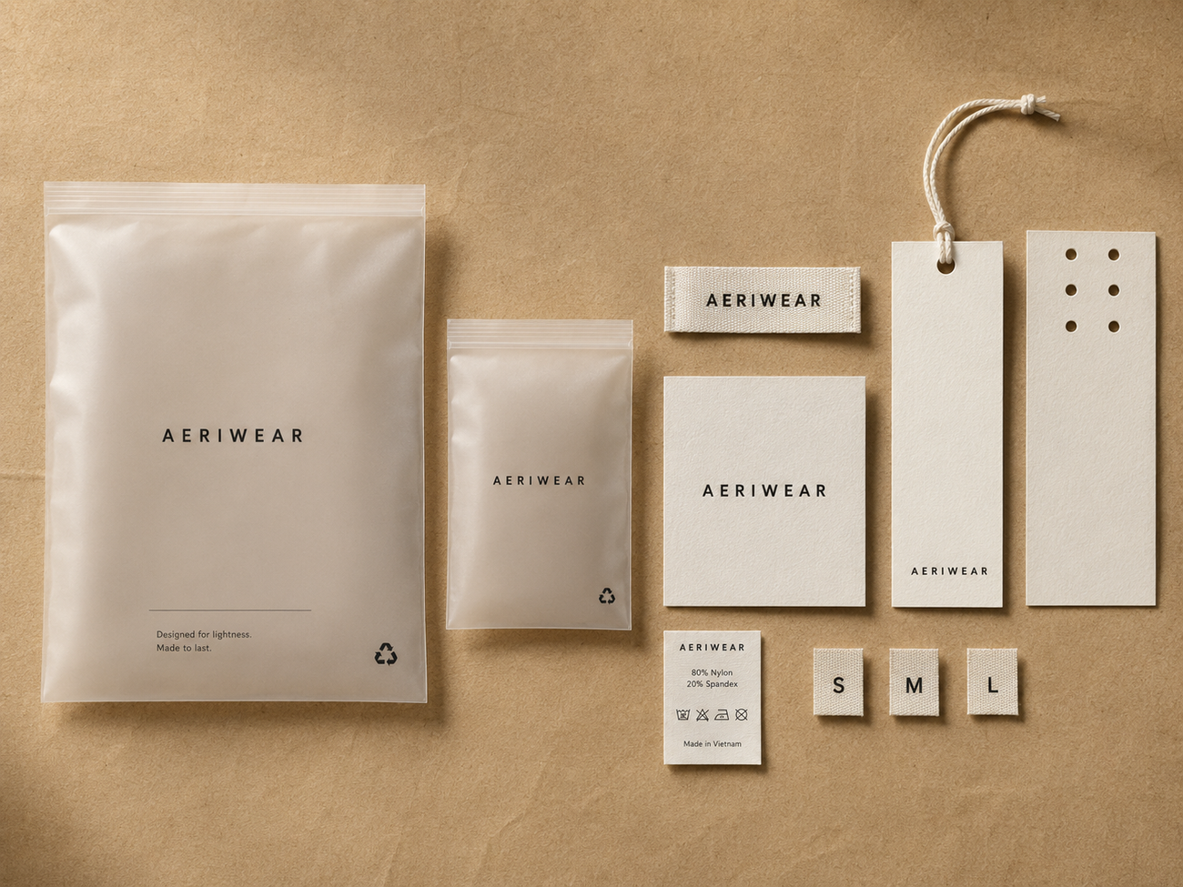 Aeriwear private label packaging and customization details