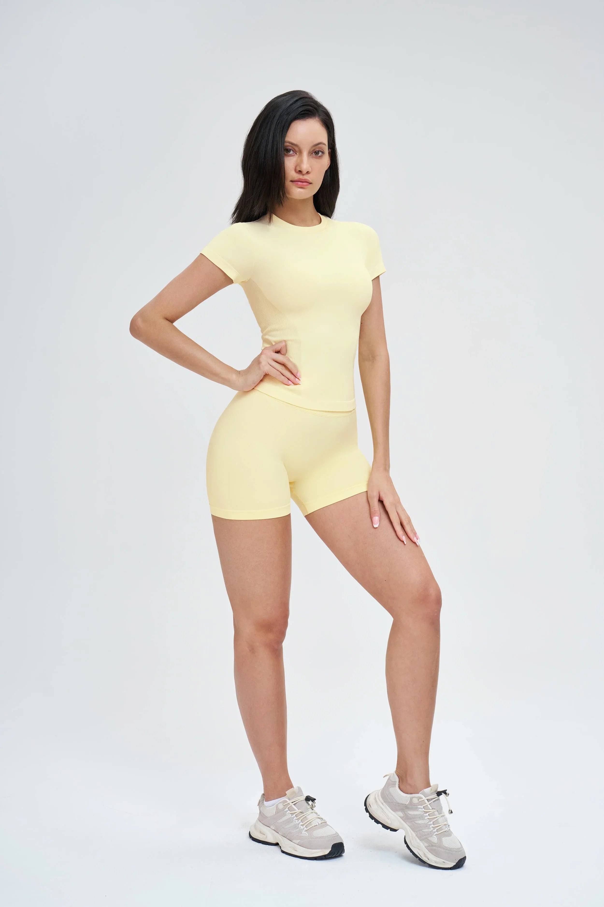 Seamless High-Waist Yoga Shorts