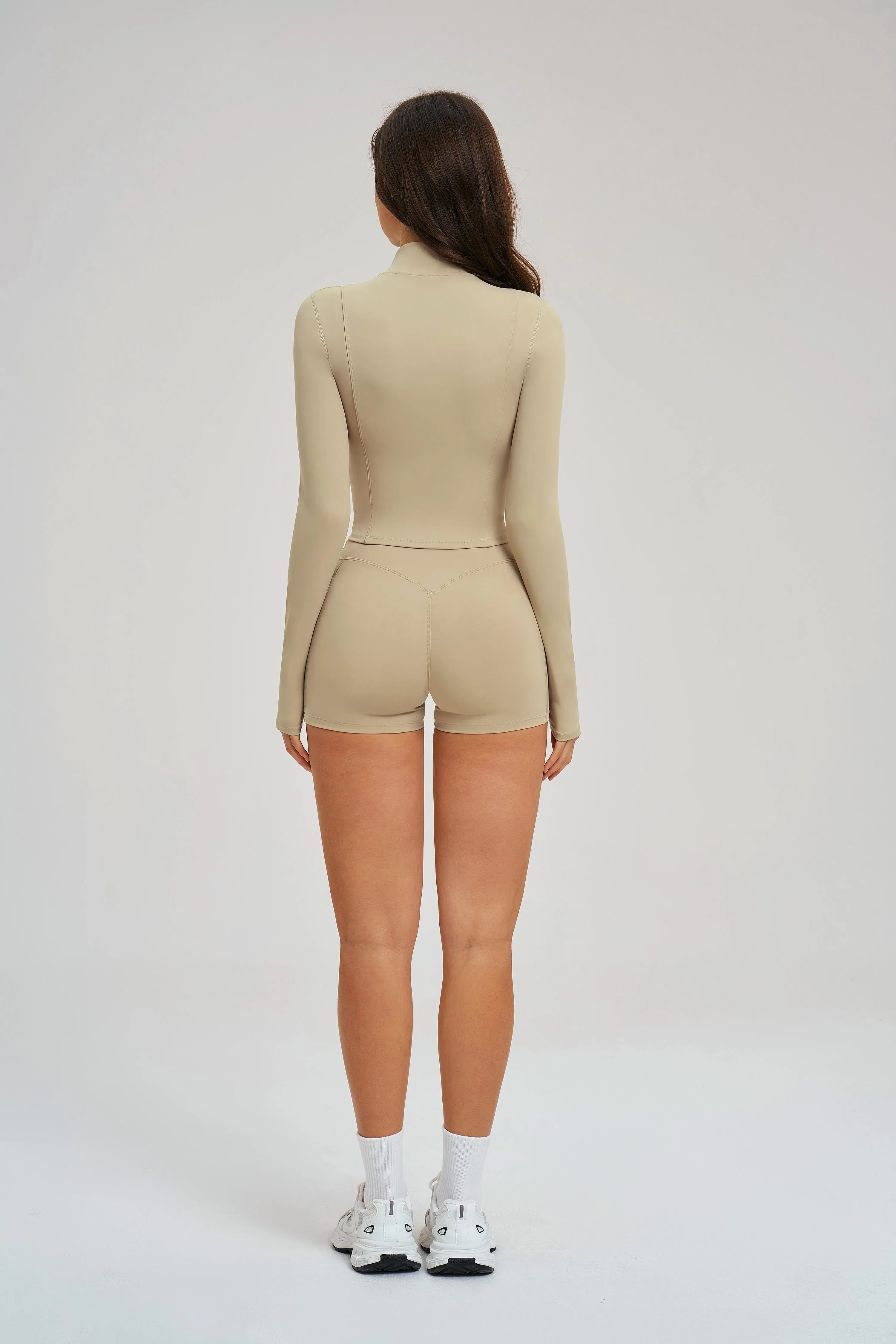 Stand-Collar Zip-Up Yoga Jacket