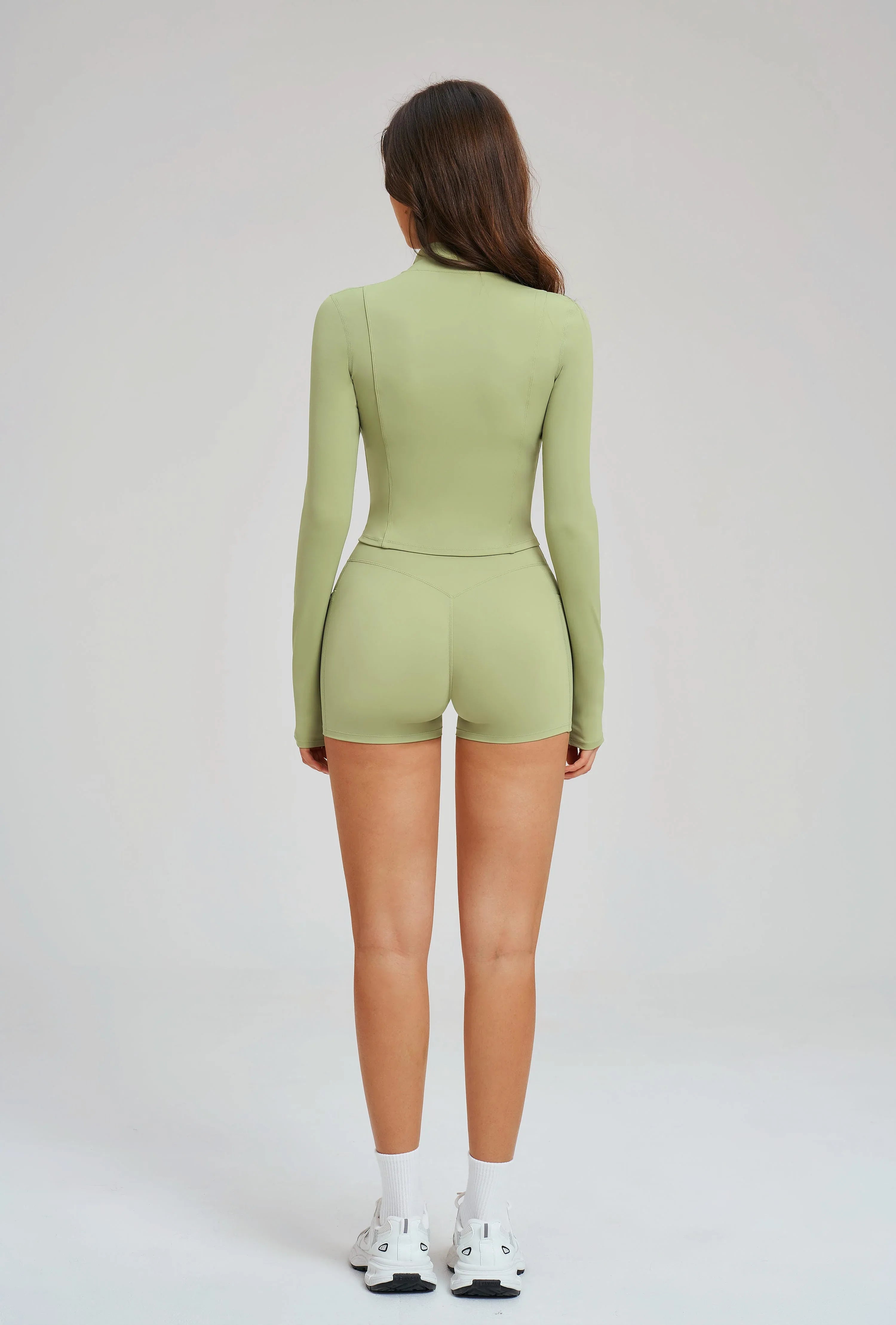 Stand-Collar Zip-Up Yoga Jacket