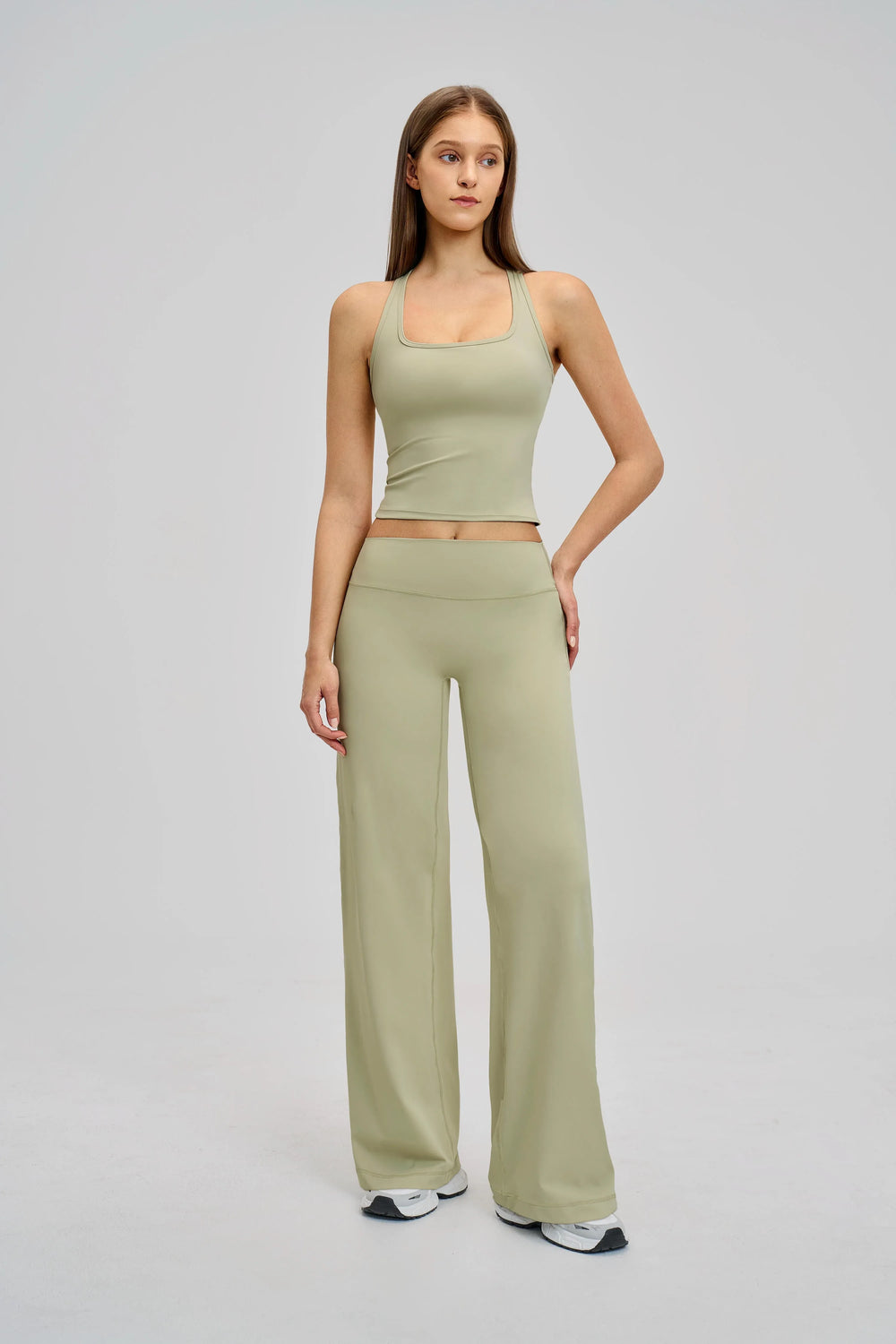 Brushed Wide-Leg Sweatpants