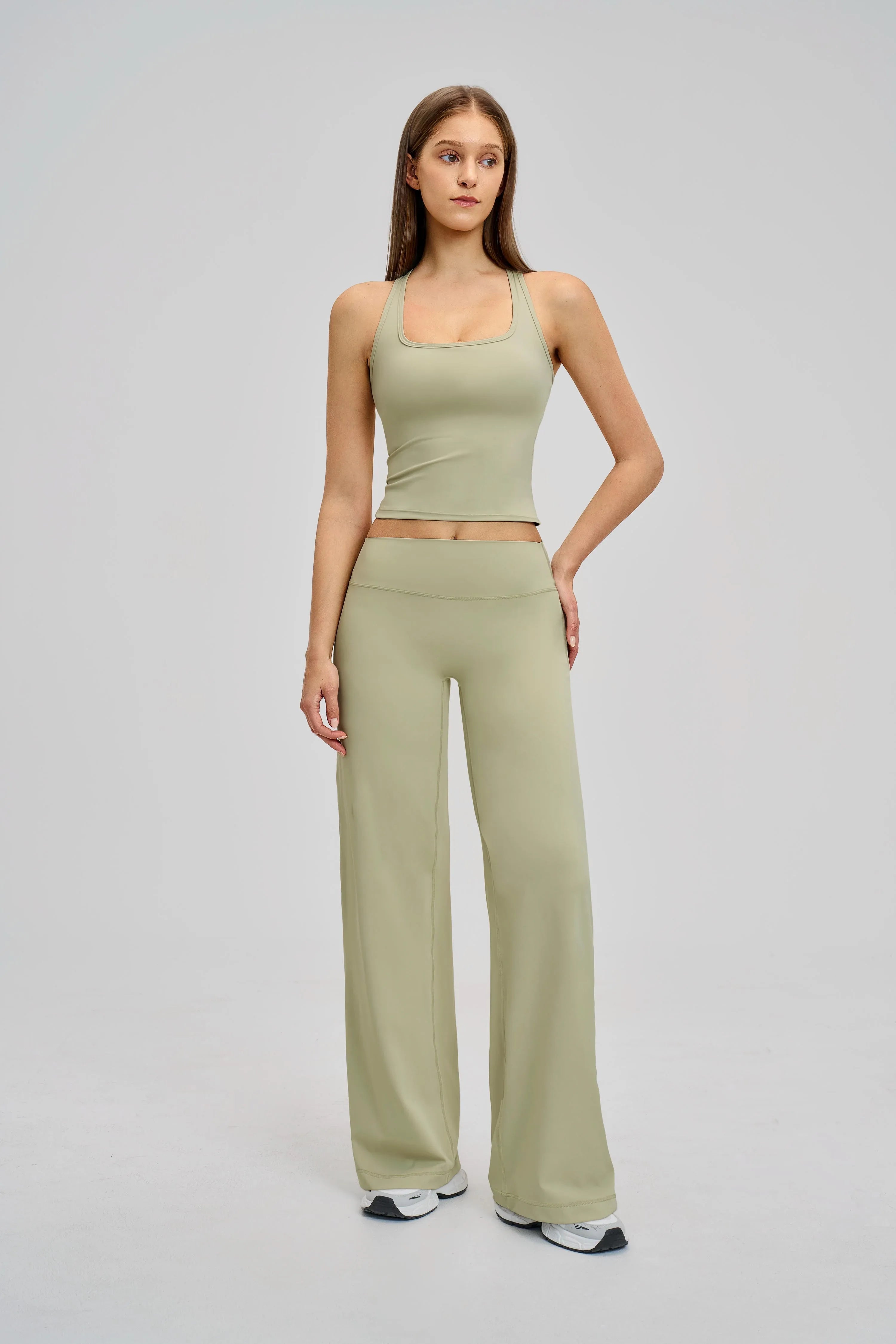 Brushed Wide-Leg Sweatpants
