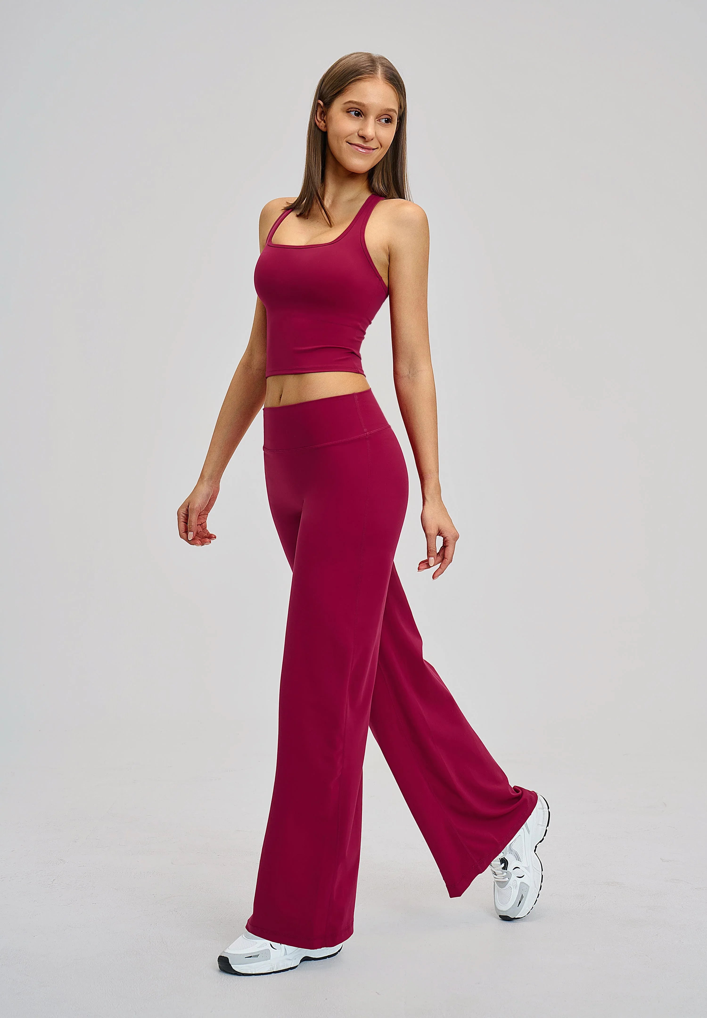 Brushed Wide-Leg Sweatpants