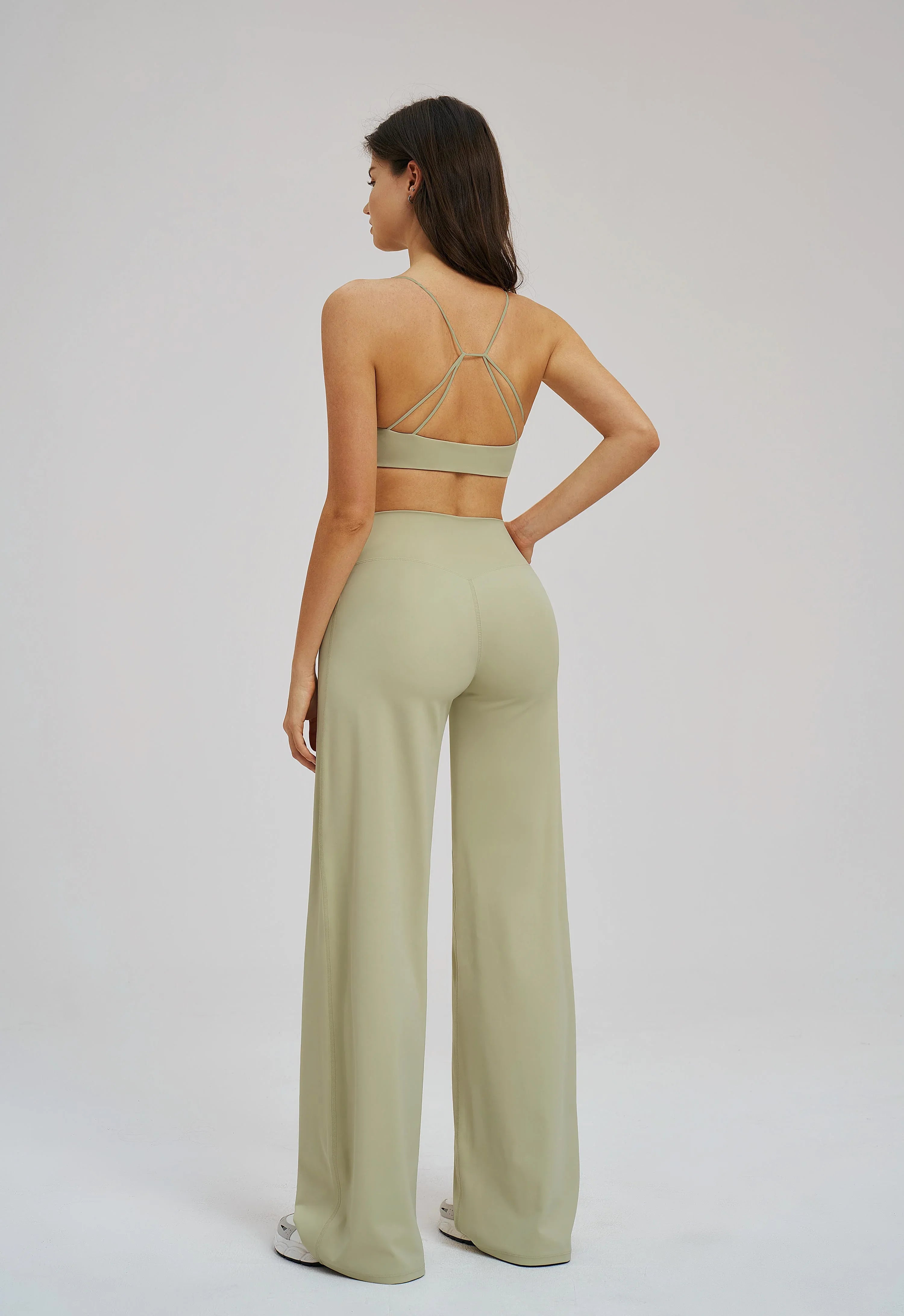 Cross-Waist Wide-Leg Sweatpants