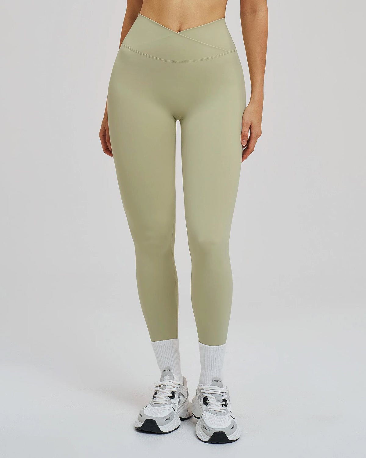 Cross-Waist Brushed Yoga Leggings