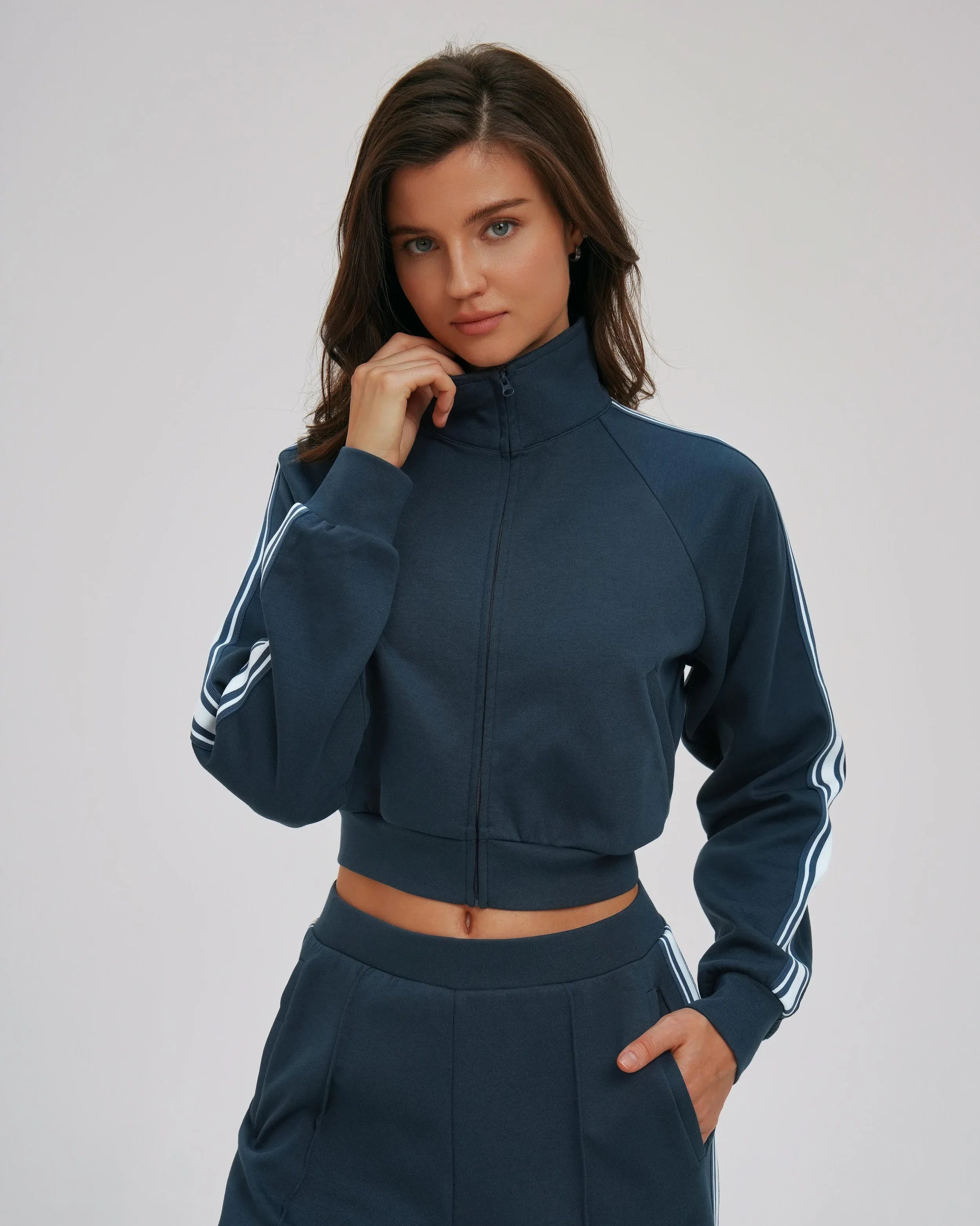 Color-Block Zip-Up Cycling Hoodie