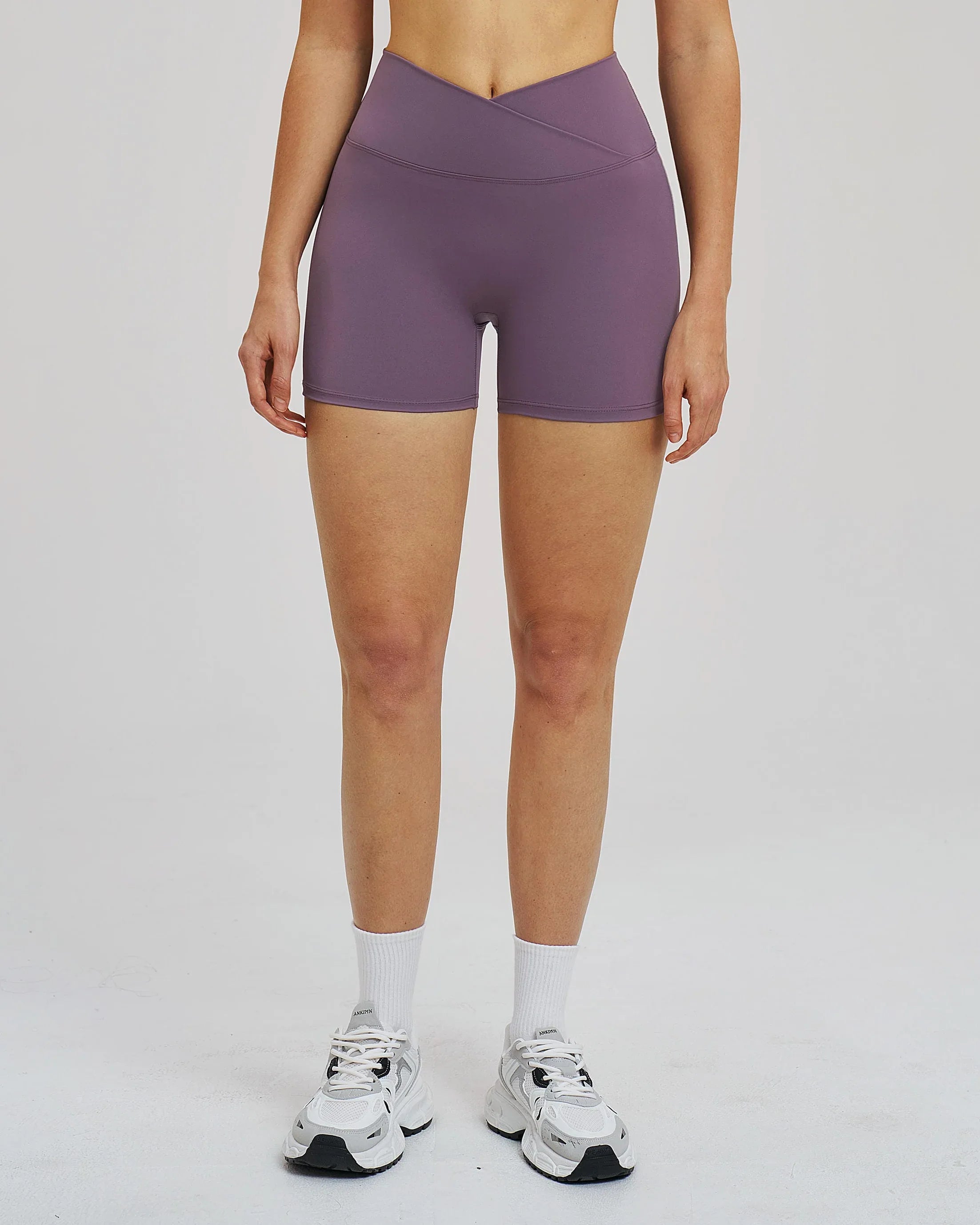 Cross-Waist Brushed Yoga Shorts