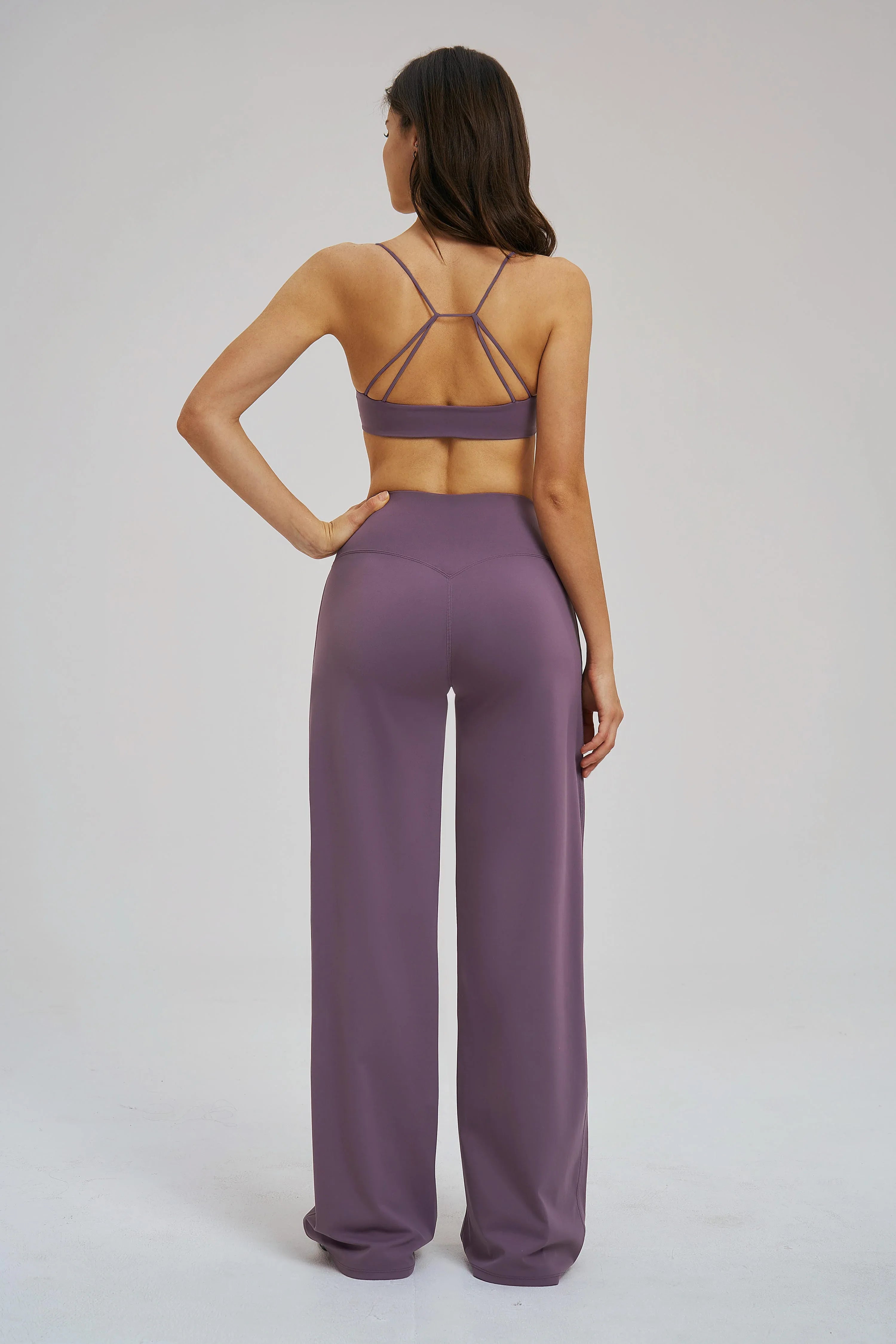 Cross-Waist Wide-Leg Sweatpants