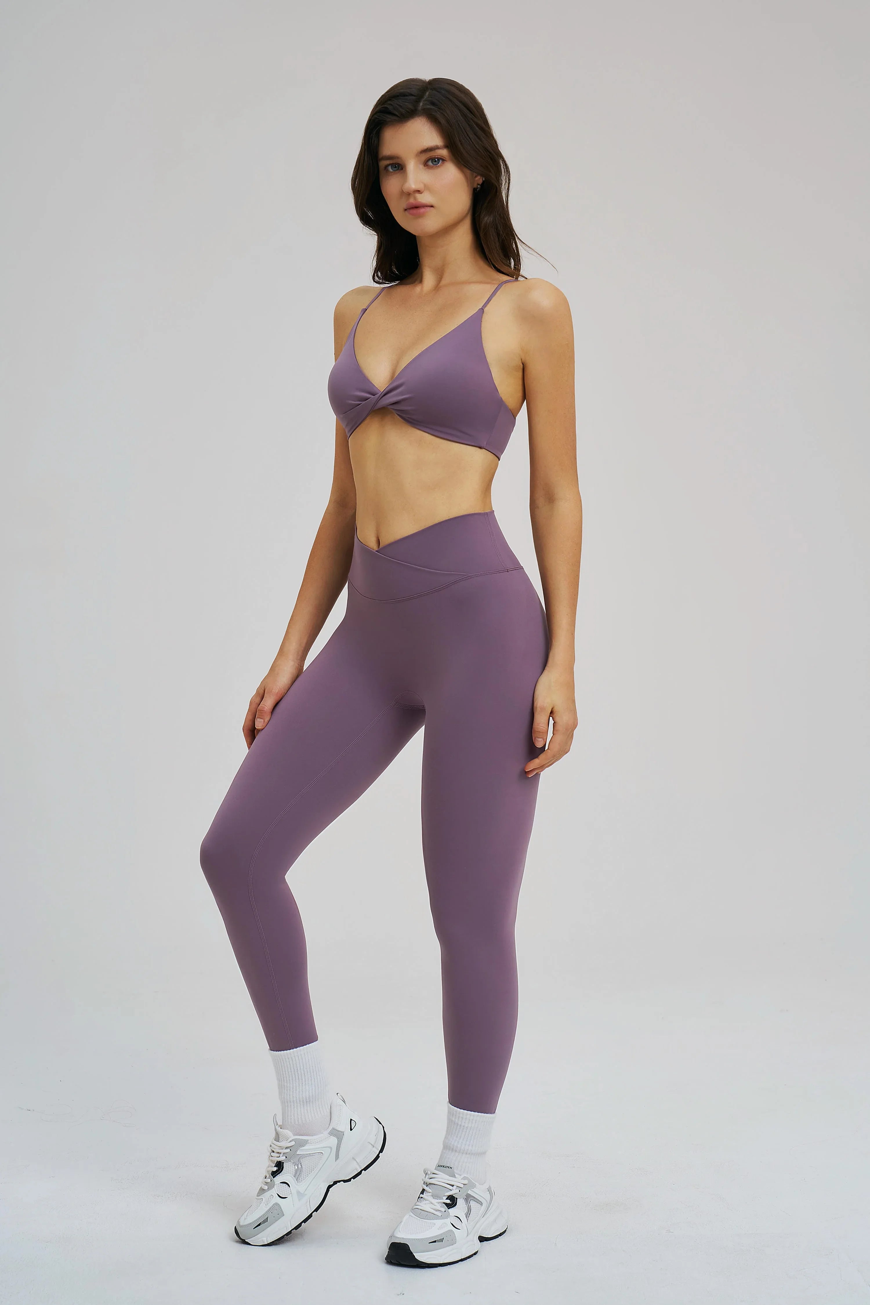 Cross-Waist Brushed Yoga Leggings