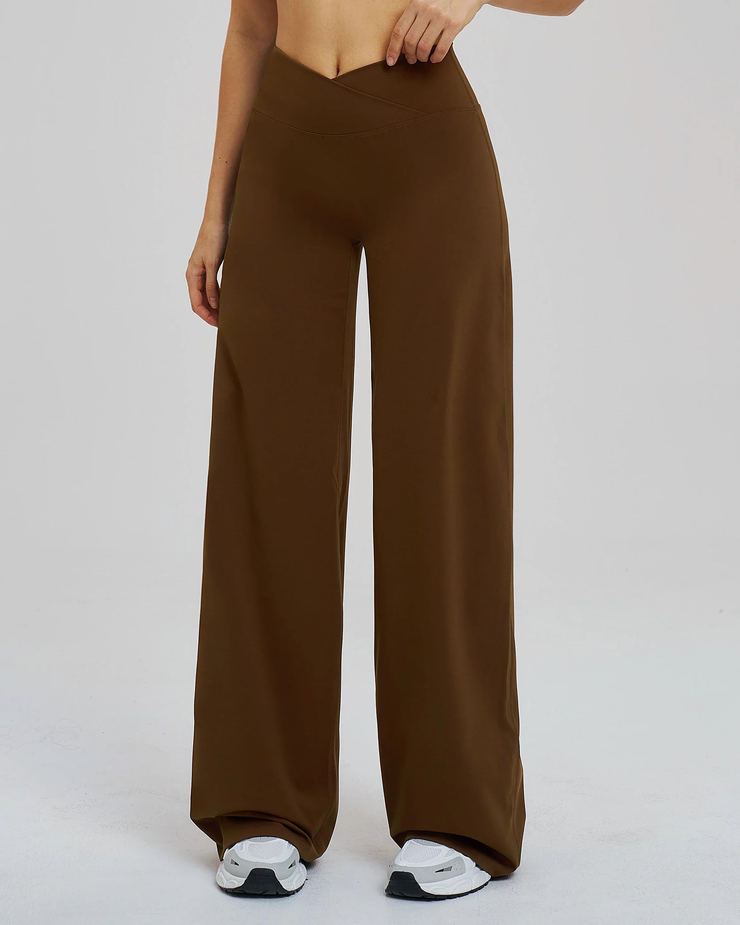Cross-Waist Wide-Leg Sweatpants