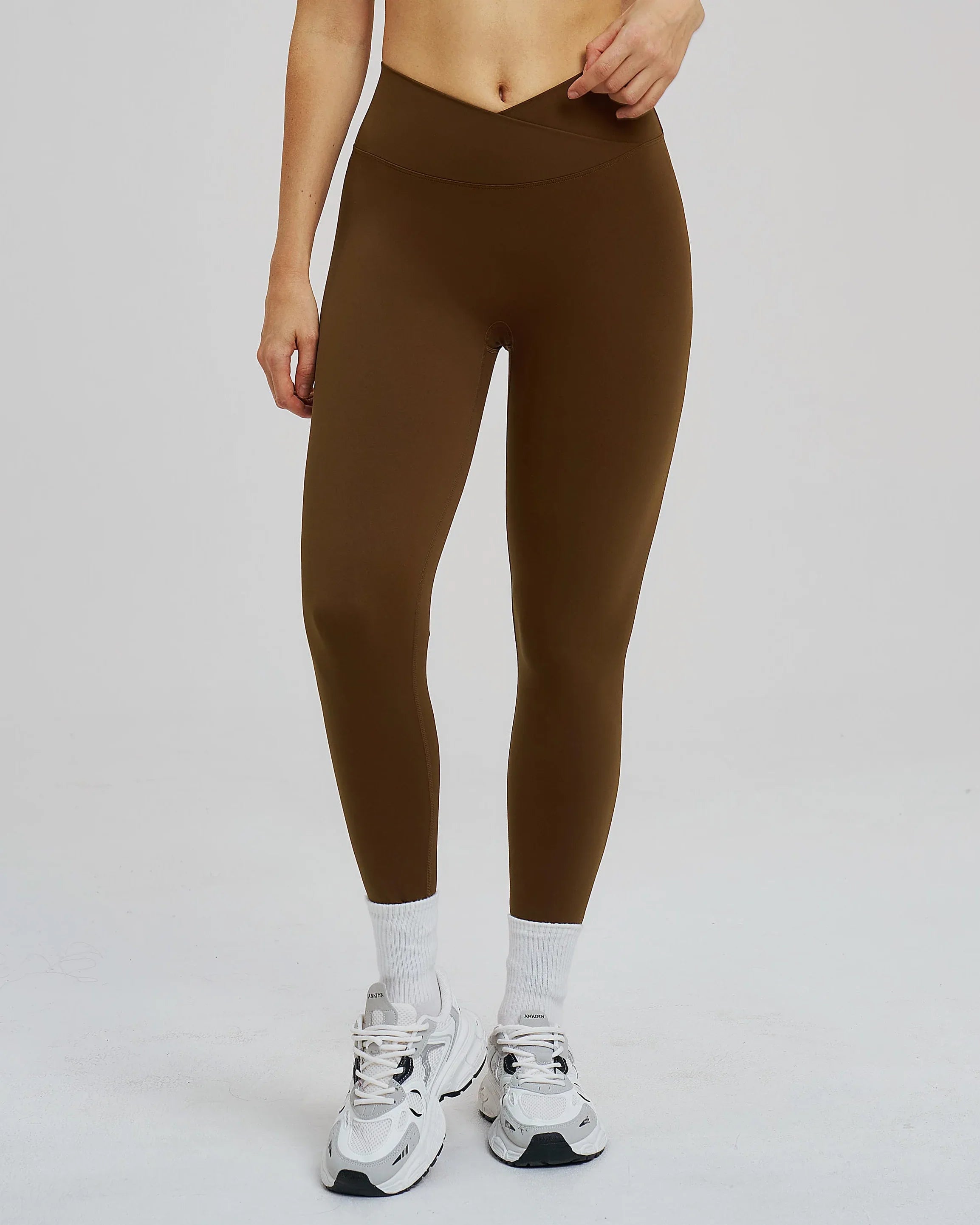 Cross-Waist Brushed Yoga Leggings