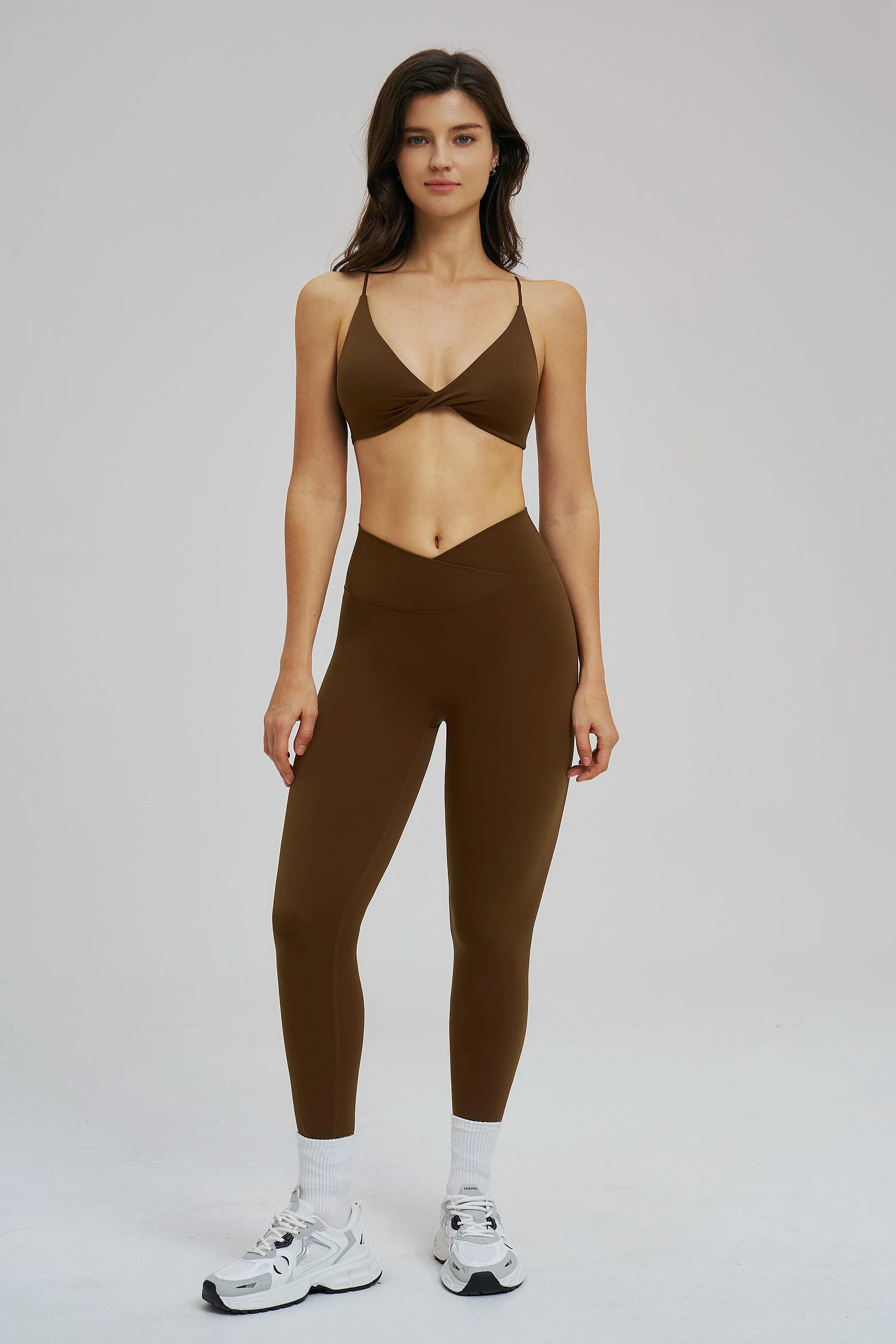 Cross-Waist Brushed Yoga Leggings