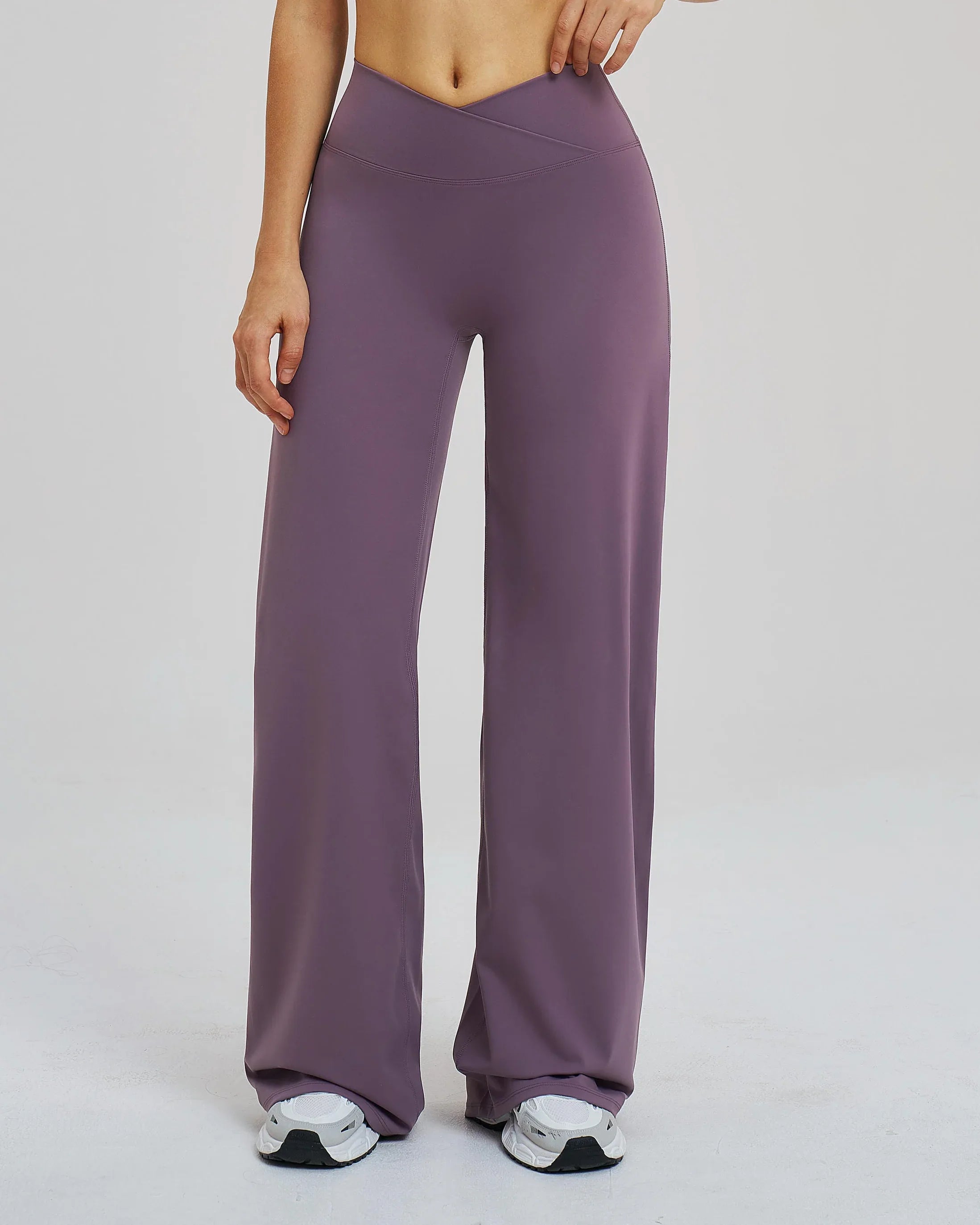 Cross-Waist Wide-Leg Sweatpants