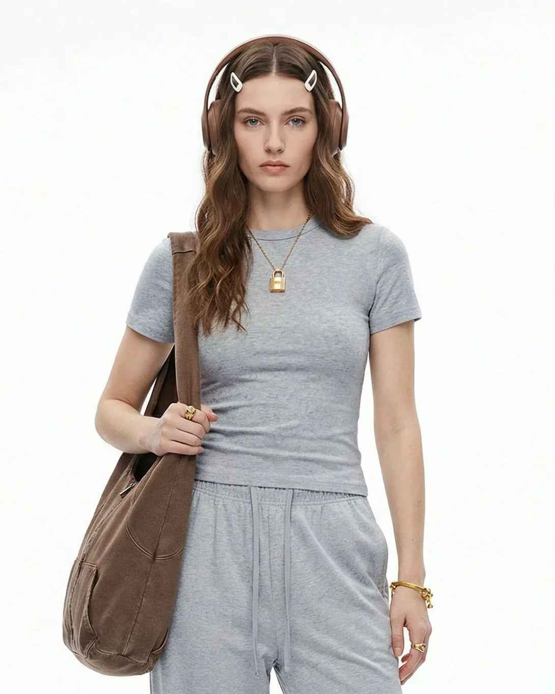 High-Stretch Cropped Fitted Tee